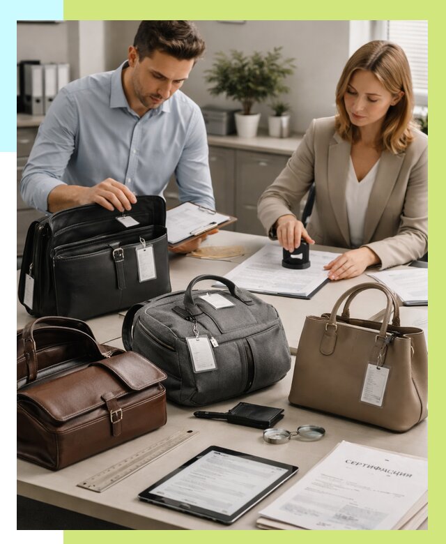 Сертификация сумок в Луге от 7733 руб. | Алешин-Лга