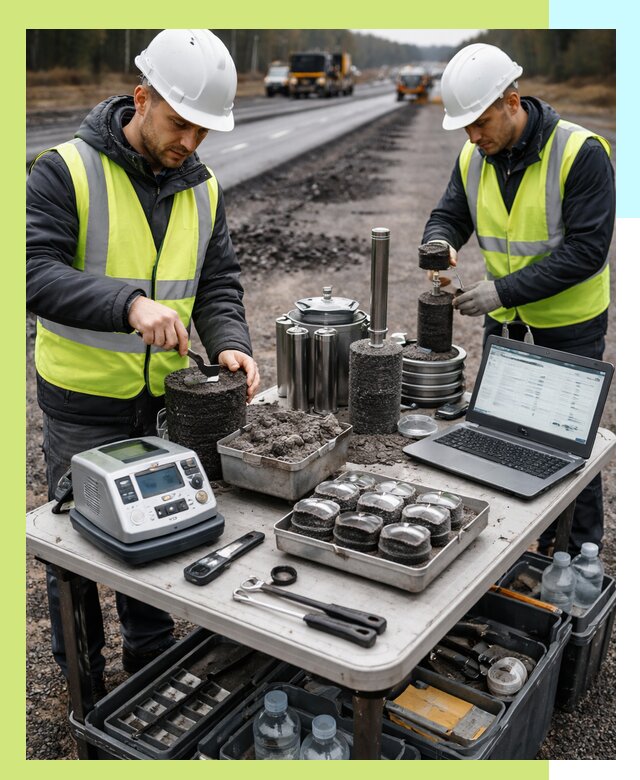 Сертификация асфальта: испытания и подтверждение в Луге