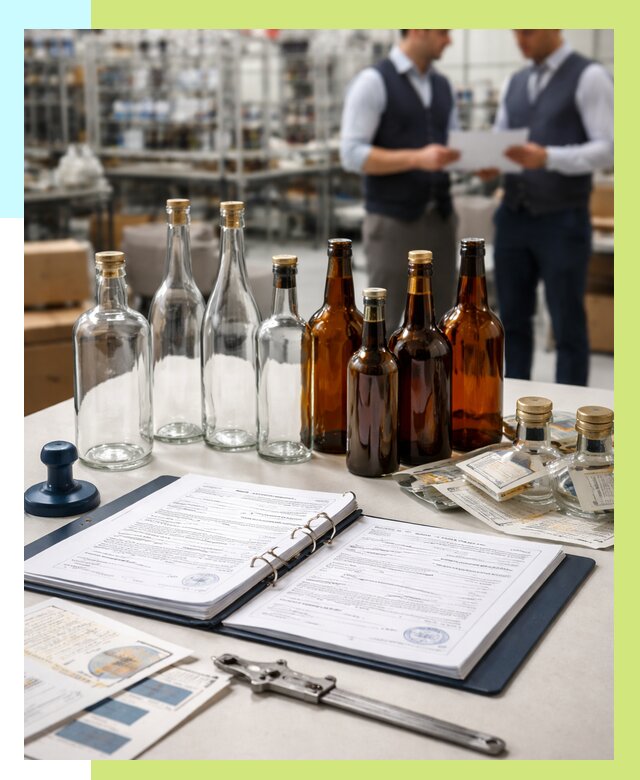 Сертификация стеклянных бутылок в Луге от 25775 р. | Алешин-Лга