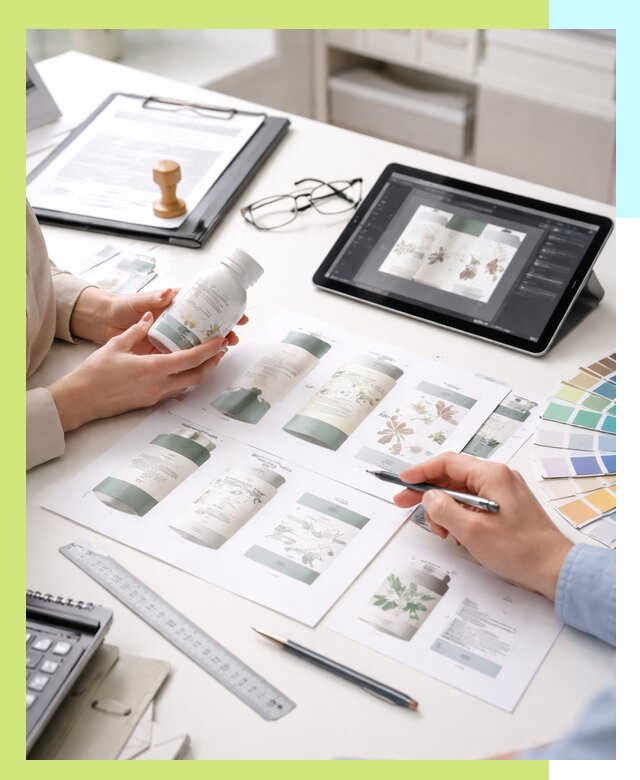 Профессиональная разработка дизайна и текста этикетки продукции в Луге